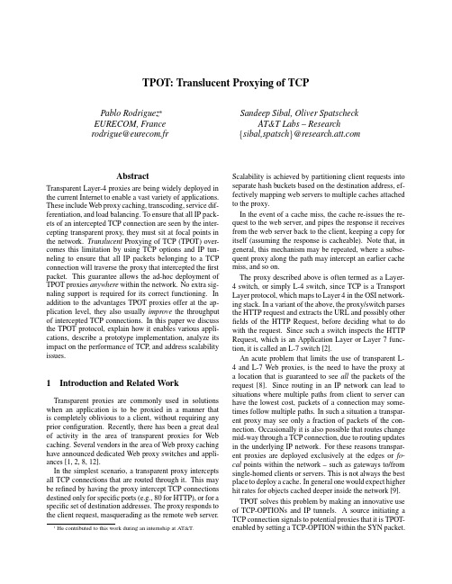 TPOT Translucent Proxying of TCP Pablo Rodriguez