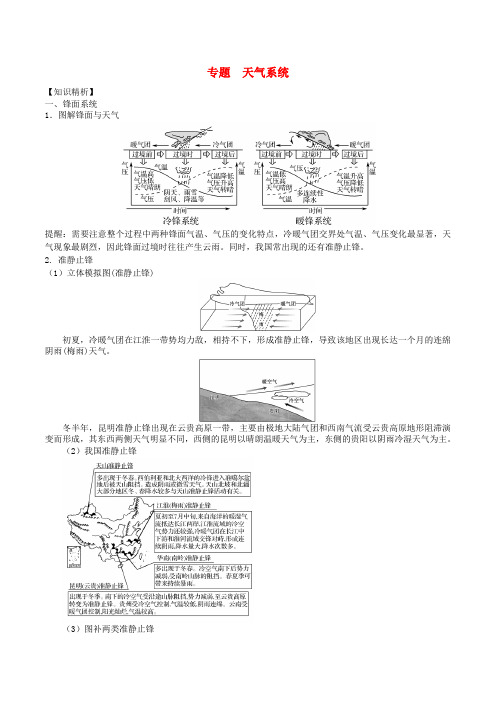 2019高考地理二轮复习微专题要素探究与设计 专题2.5 天气系统学案