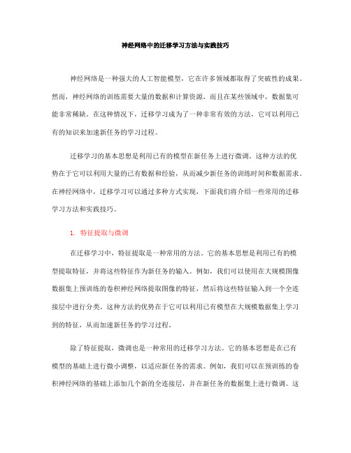 神经网络中的迁移学习方法与实践技巧(十)