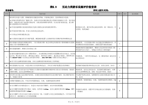 K大型游乐设施评价检查表