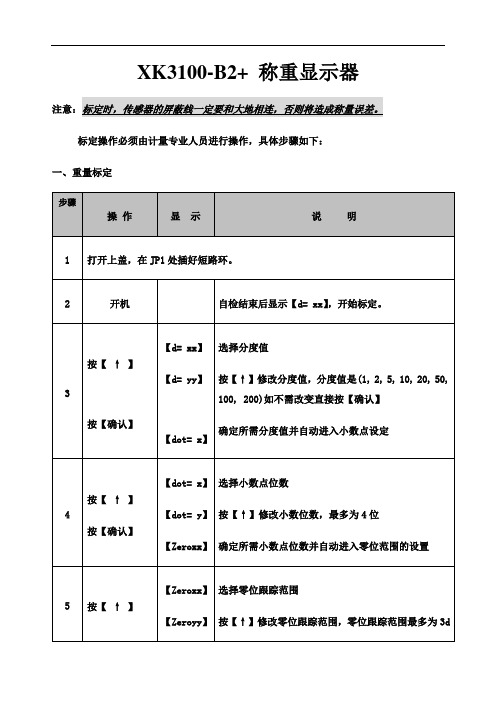 上海友声KB称重显示器标定步骤