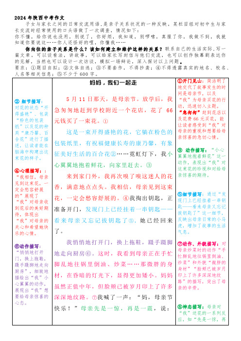 2024年陕西中考作文拆解分析点评(写作与阅读同步提升)