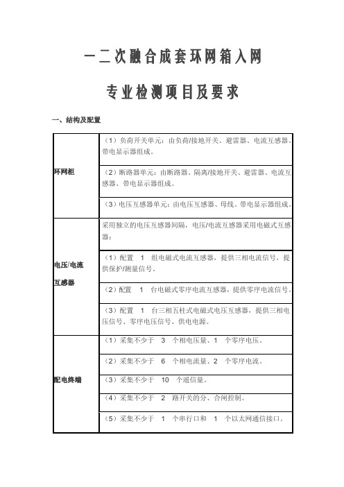 一二次融合成套环网箱入网检测项目