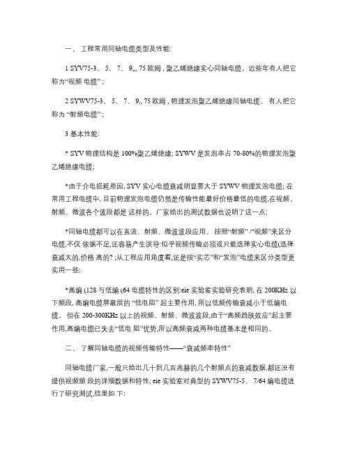 关于视频监控中使用同轴电缆的传输距离_百度文库.