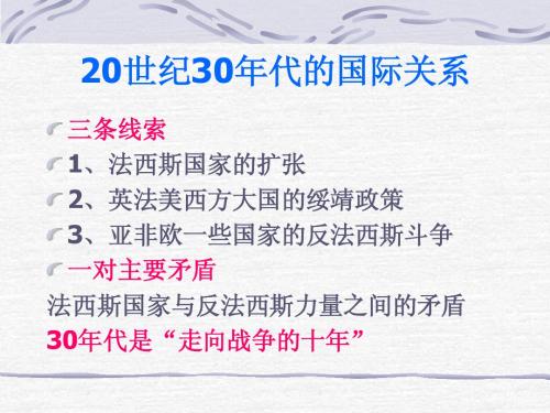 20世纪30年代的国际关系