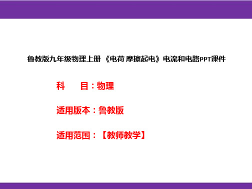 鲁教版九年级物理上册《电荷摩擦起电》电流和电路PPT课件