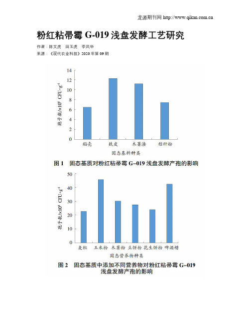 粉红粘帚霉G-019浅盘发酵工艺研究