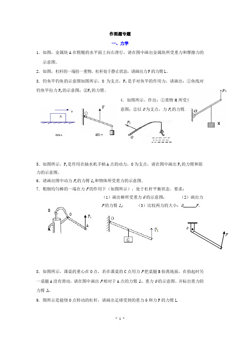 初中物理力学作图专题精选题