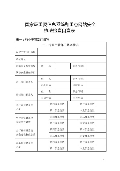 网站安全执法检查自查表