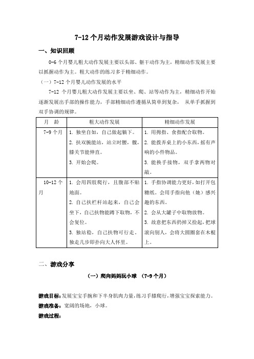 7-12个月动作发展游戏设计与指导