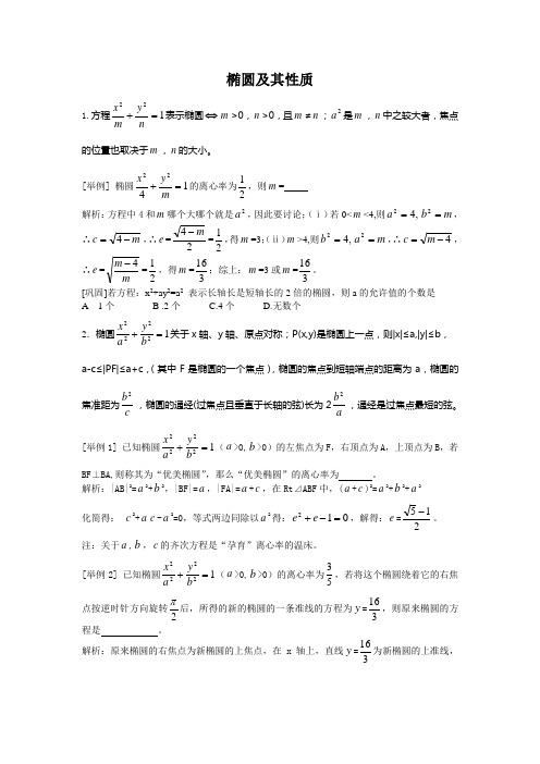 高中数学知识点总结_椭圆及其性质