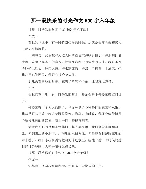 那一段快乐的时光作文500字六年级