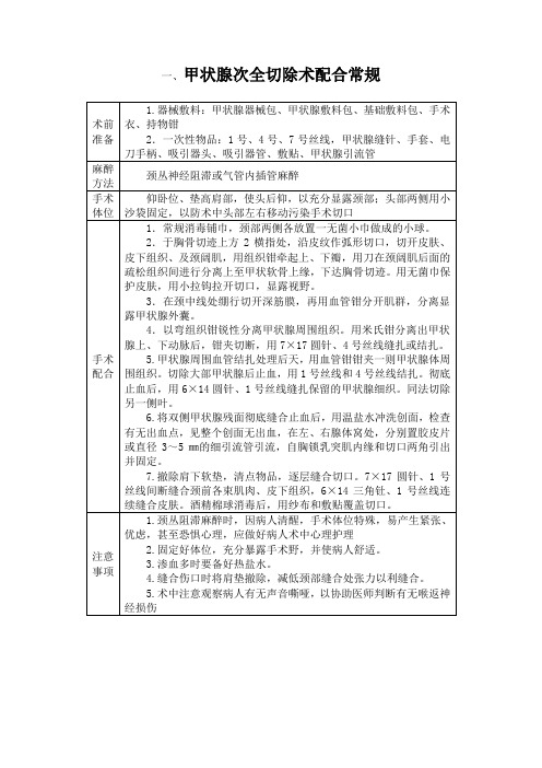 手术室手术配合常规