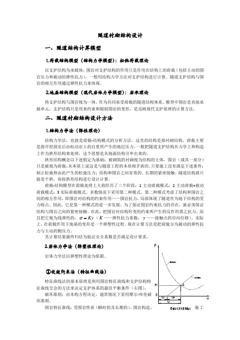 衬砌结构设计方法