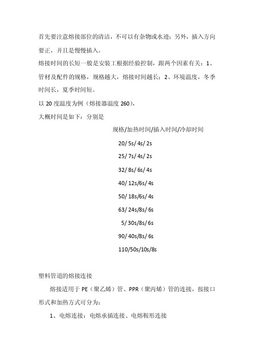 【精选】PPR热熔连接标准