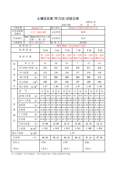 环刀法压实度