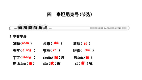 苏教版九年级下册语文习题课件：四 泰坦尼克号(节选