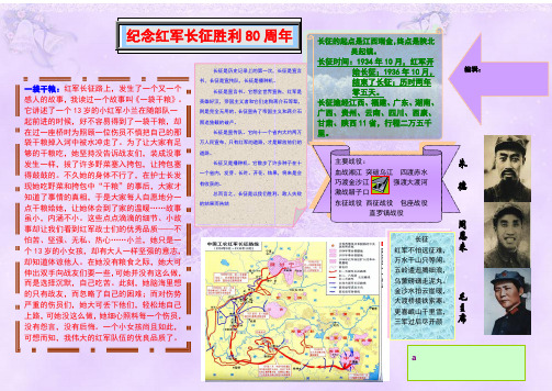 2016纪念红军长征胜利80周年电子小报 纪念红军长征80周年电子手抄报