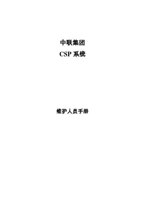 CSP系统维护手册