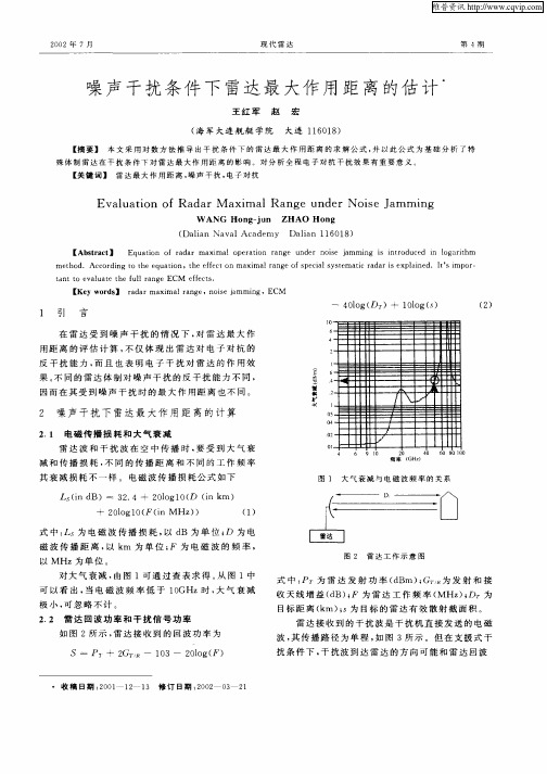 噪声干扰条件下雷达最大作用距离的估计