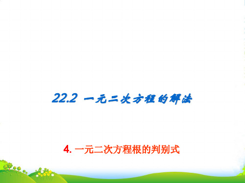 华师大版九年级数学上册《 一元二次方程根的判别式》课件