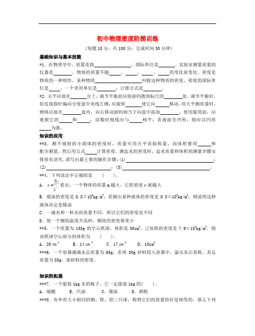 11、初中物理密度阶梯训练