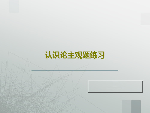 认识论主观题练习共17页