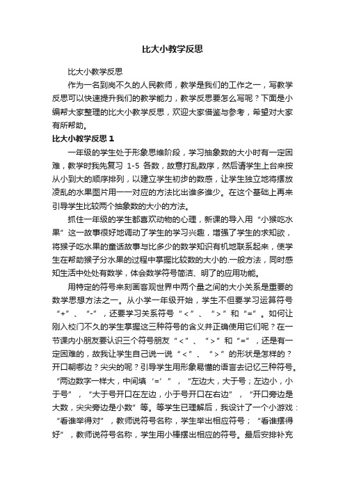 比大小教学反思