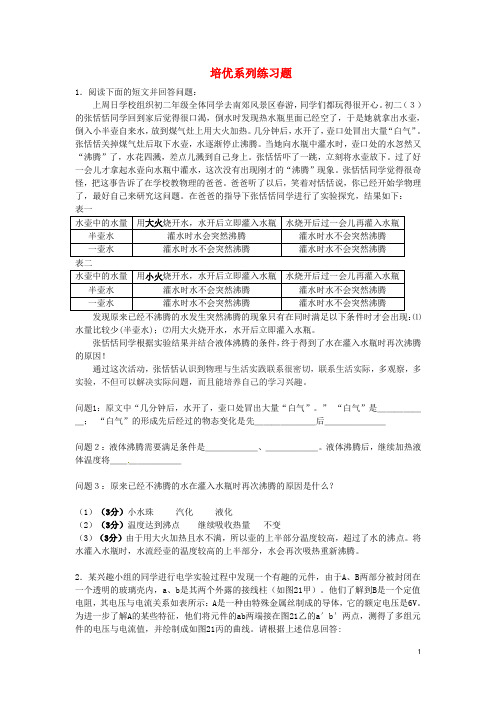 江苏省高邮市车逻初级中学九年级物理 培优系列练习题32