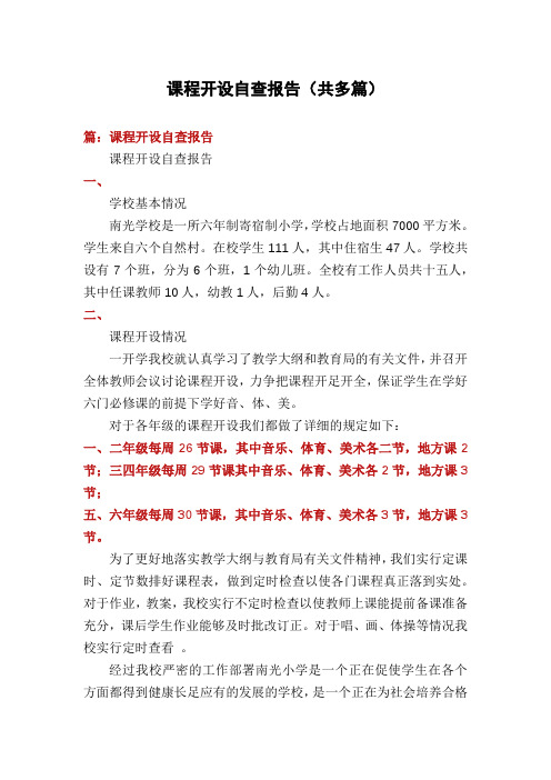 课程开设自查报告(多篇)