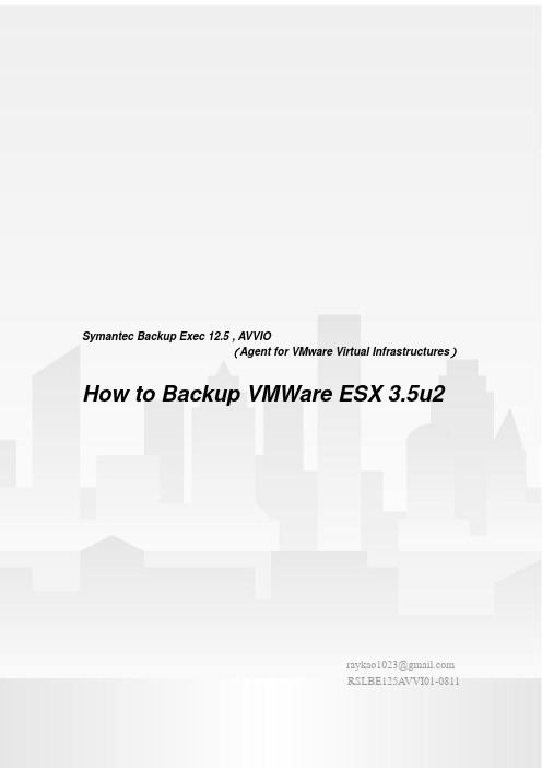 用BE备份VMware ESX Server