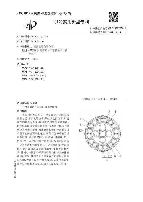 【CN209657858U】一种带有防护功能的减震型电缆【专利】