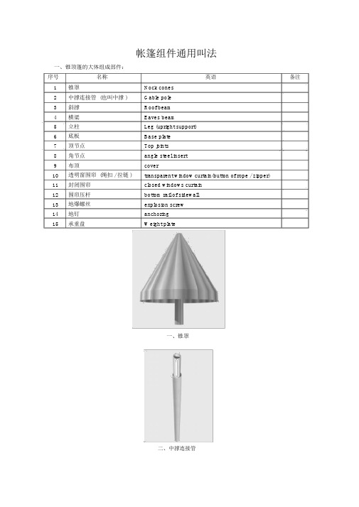 帐篷组件通用叫法