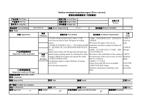 表面处理检测报告