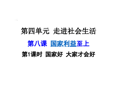 8.1.国家好大家才会好课件-部编版道德与法治八年级上册