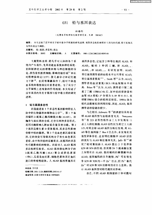 铅与基因表达