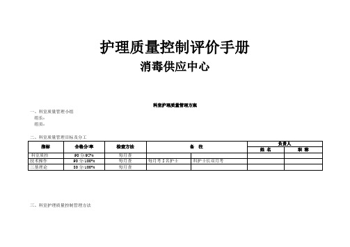 护理质量控制评价手册