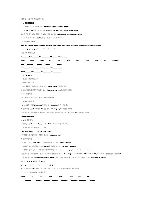苏教版16英语语法复习要点总结