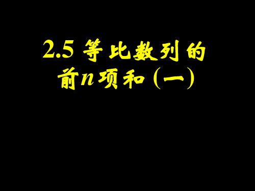 人教版数学必修等比数列的前n项和一课件