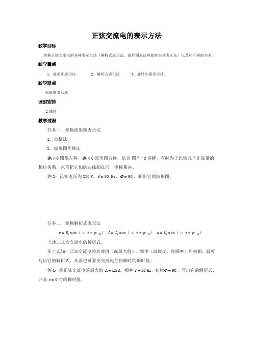 正弦交流电的表示方法