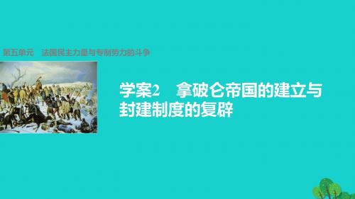 2016_2017学年高中历史第五单元法国民主力量与专制势力的斗争2拿破仑帝国的建立与封建制度的复辟课件