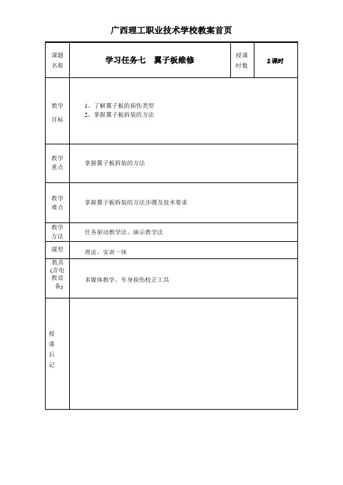 7学习任务七 翼子板维修4