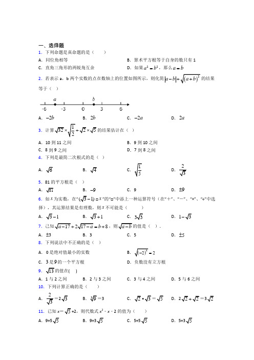 (好题)初中数学八年级数学上册第二单元《实数》检测题(包含答案解析)(3)