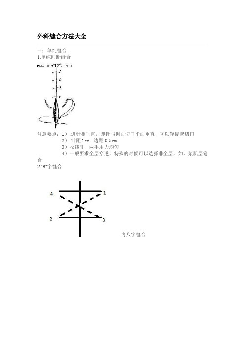 外科缝合方法大全