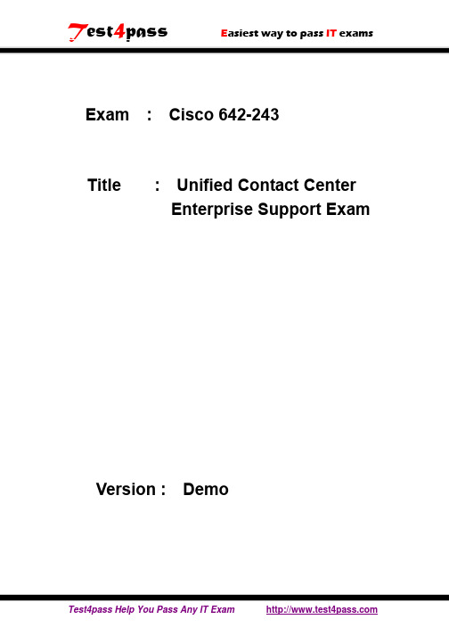 free download Test4pass 642-243 pdf exam dumps