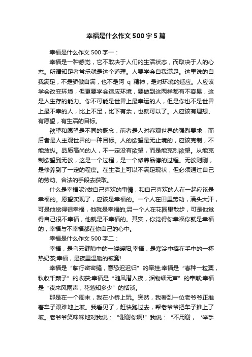 幸福是什么作文500字5篇