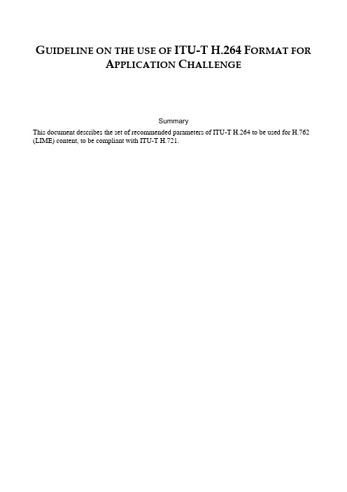 Guideline on the Use of ITU-T H.264 Format for App……