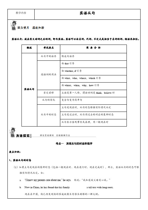 初中英语宾语从句知识点总结