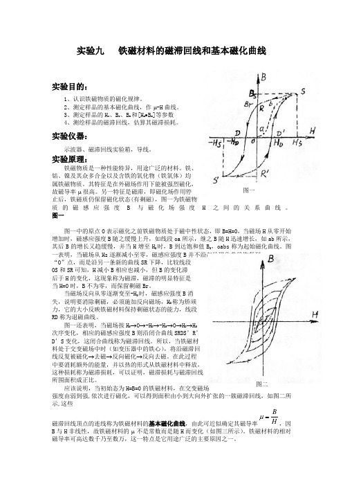 铁磁材料的磁滞回线和基本磁化曲线