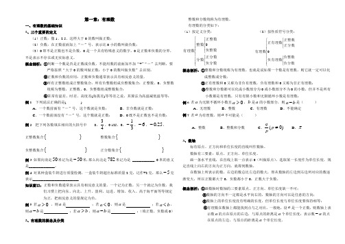 人教版七年级上数学总复习资料[宝典]